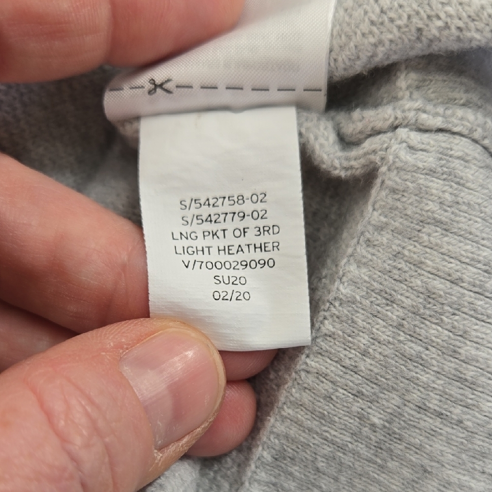GAP Light Gray Open-Front Ribbed Cardigan Size Large - Picture 6 of 6